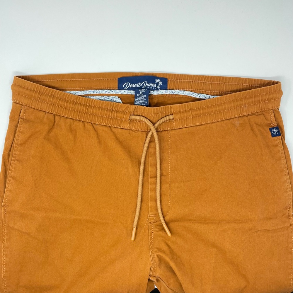 Desert Dunes Mens XL Burnt Orange Cotton Blend Stretch Drawstring Jogger Pants